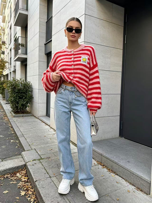 Smiley Cardigan Streifen