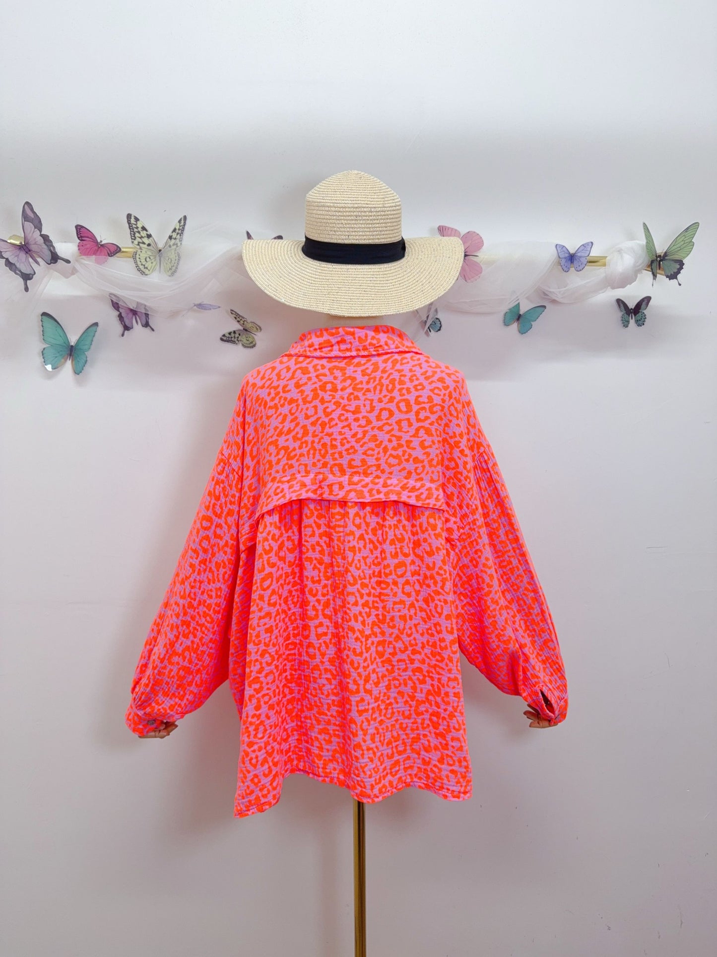 Leo Musselin Bluse Neon