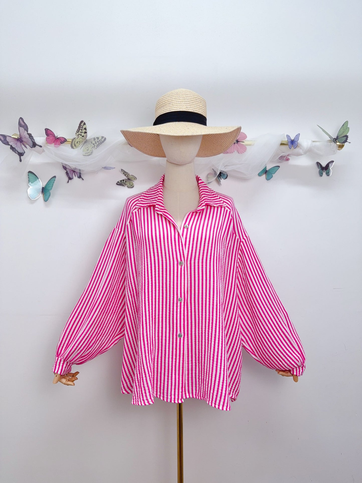 Musselin Bluse Streifen