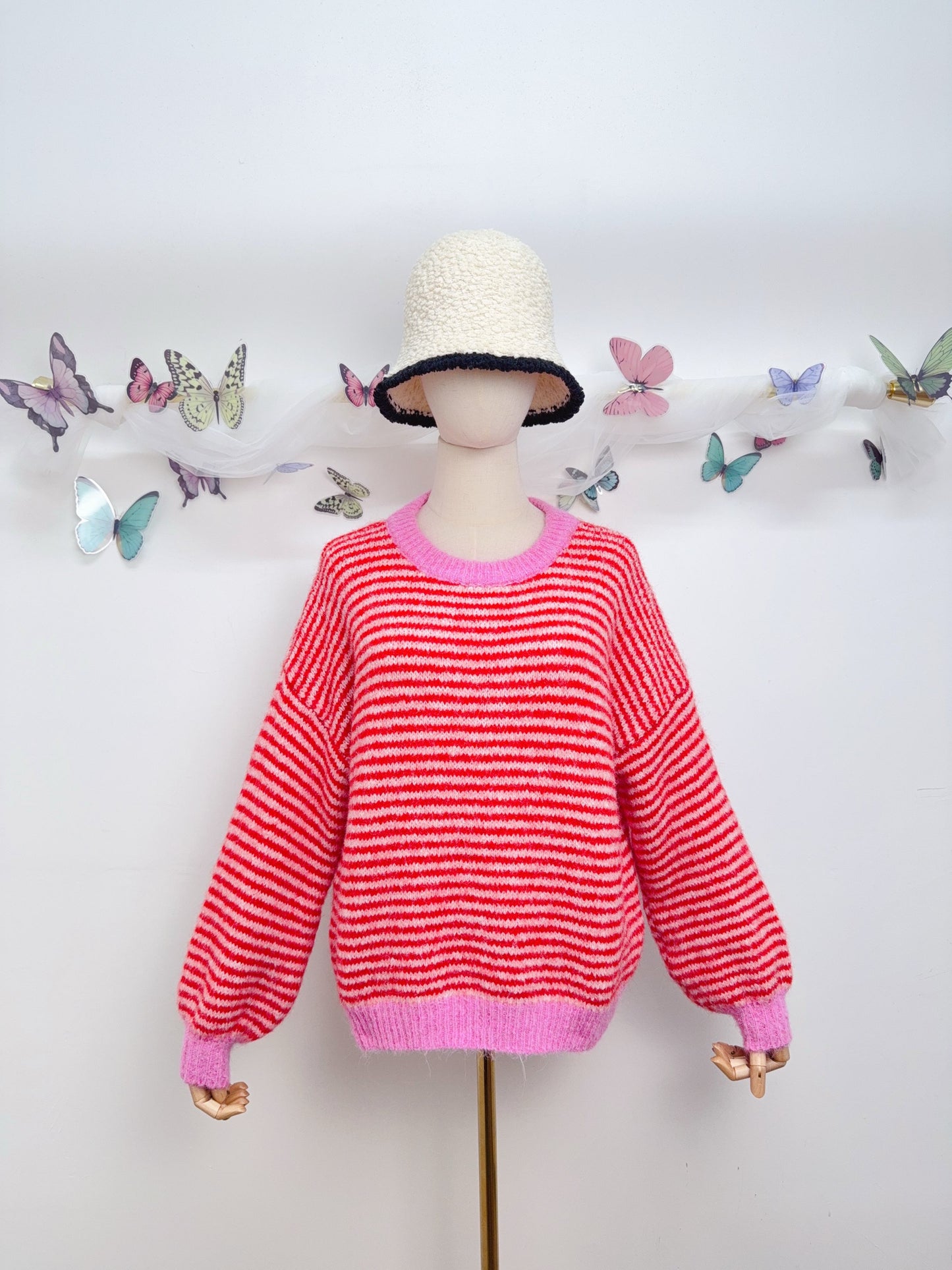 Streifen Strickpullover