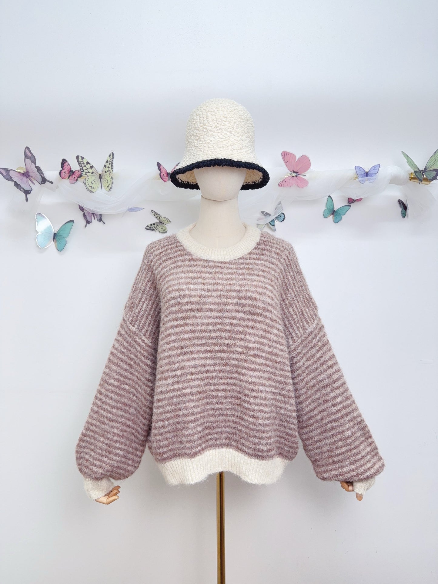 Streifen Strickpullover