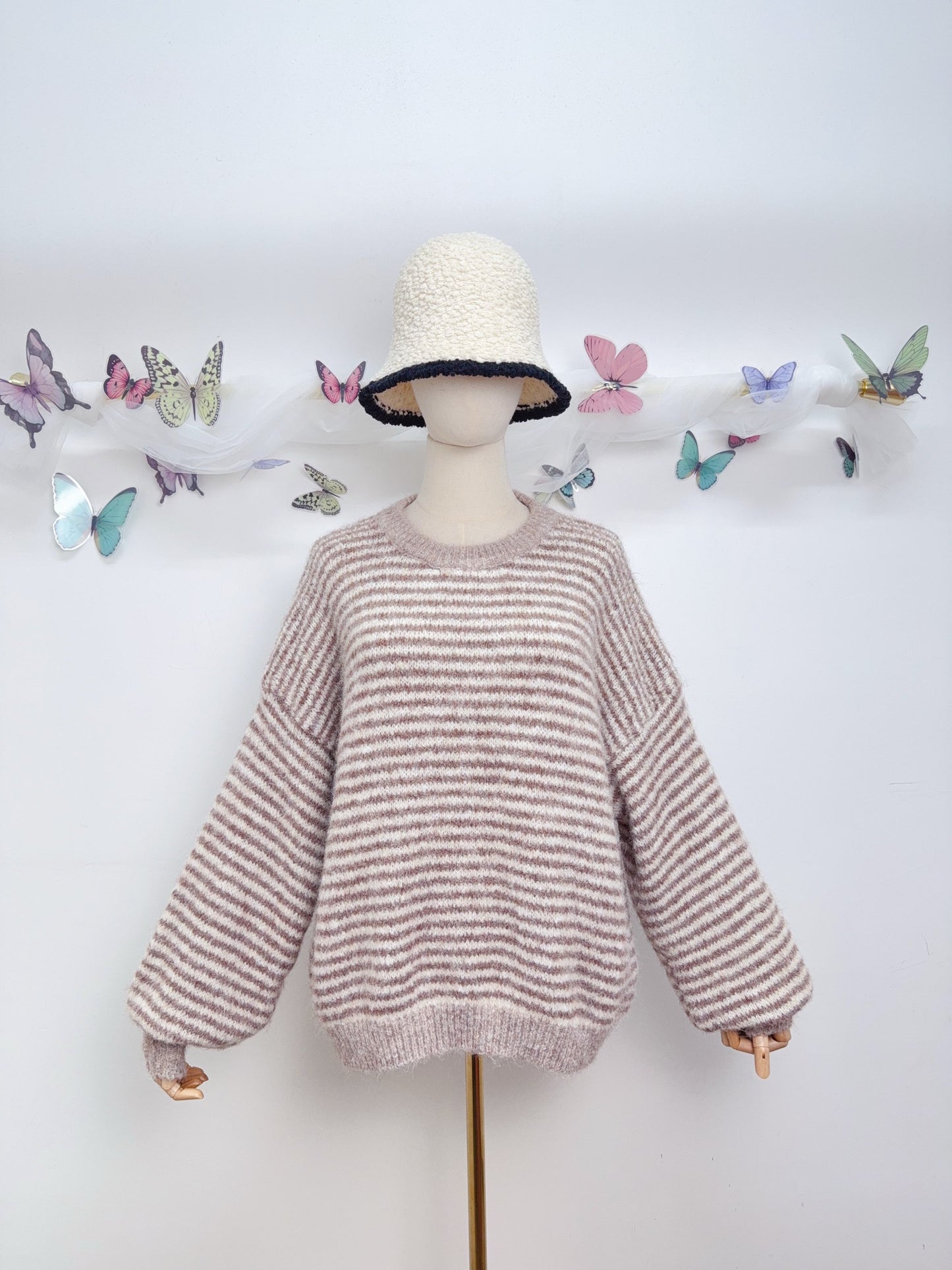 Streifen Strickpullover