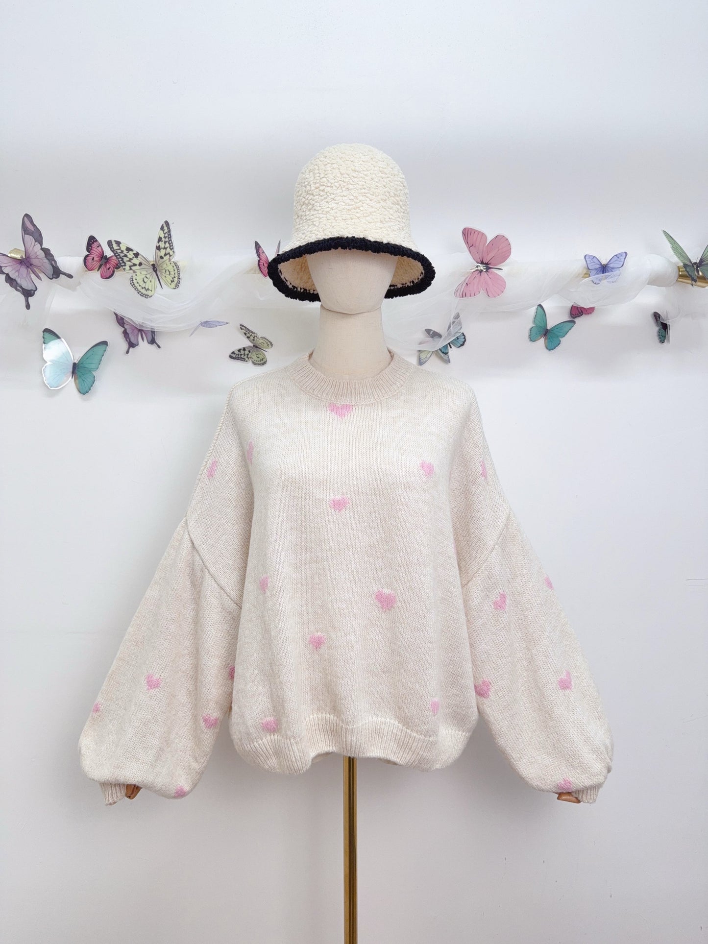 Strick Herz Pullover