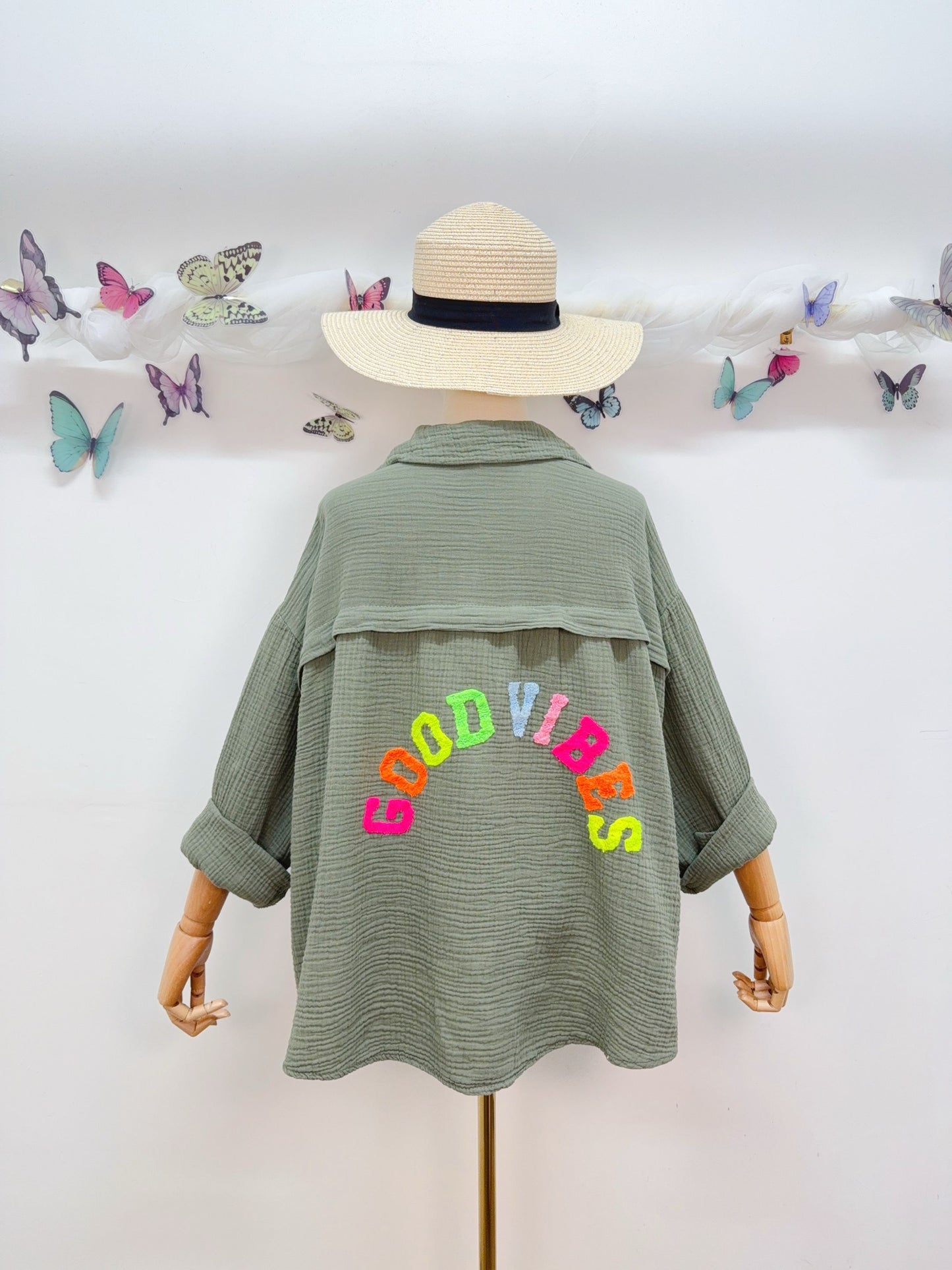 Musselin Bluse Good Vibes