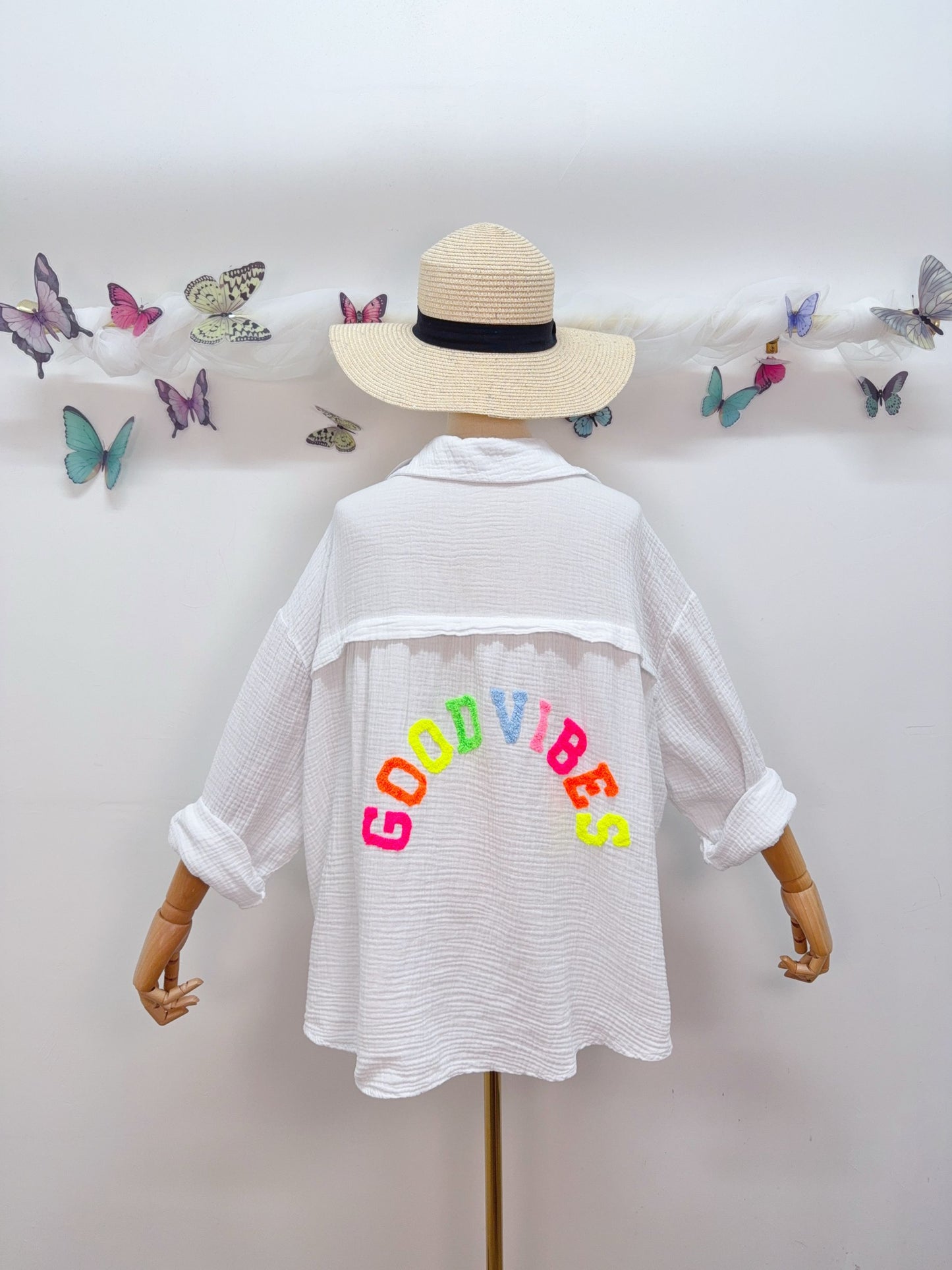 Musselin Bluse Good Vibes