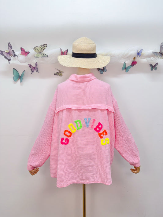 Musselin Bluse Good Vibes