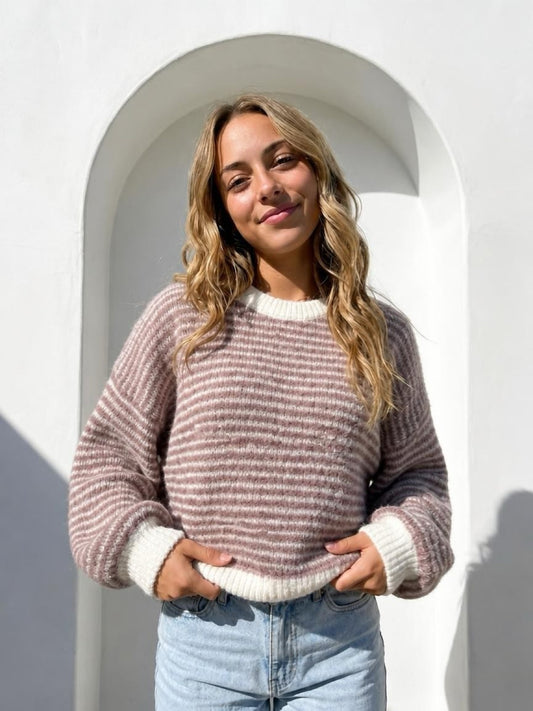 Streifen Strickpullover