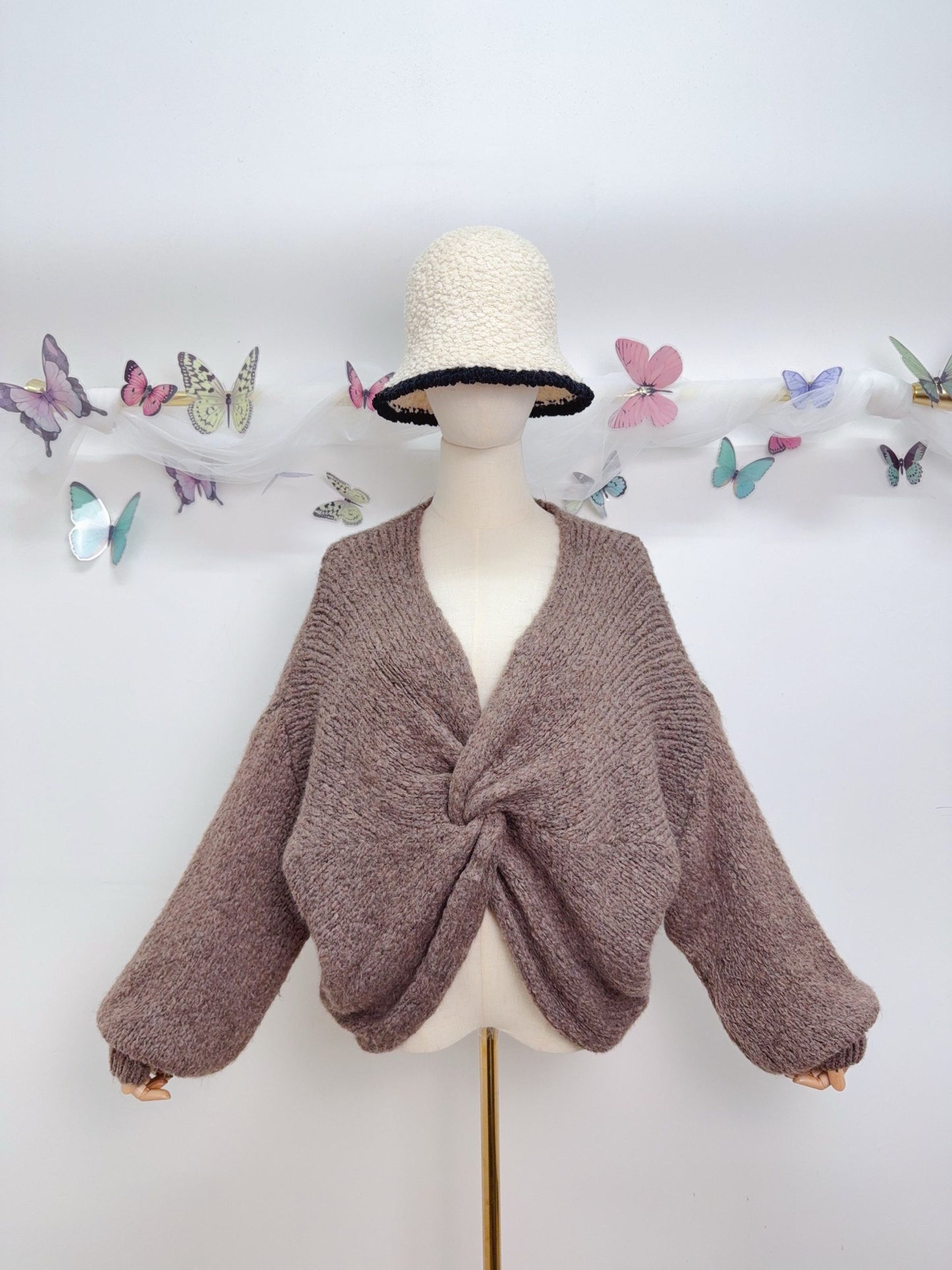 Strickpullover Gerafft