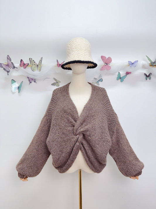 Strickpullover Gerafft