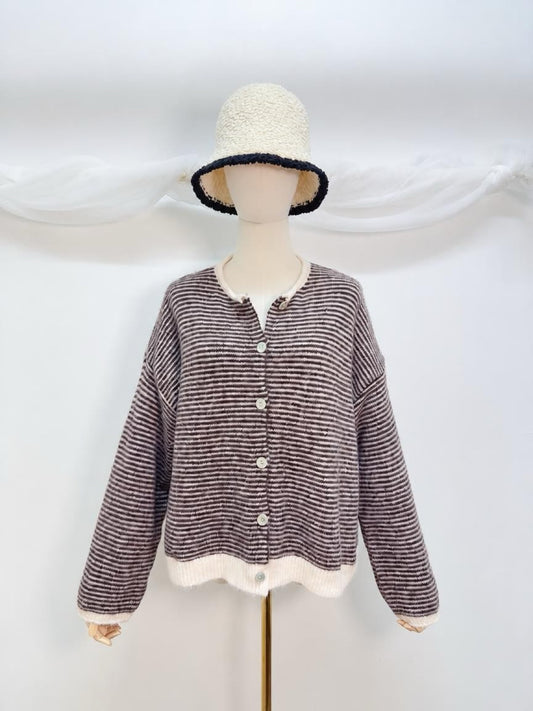 Streifen Cardigan Strickjacke
