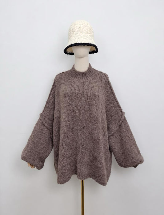Oversize Boucle Strick Pullover