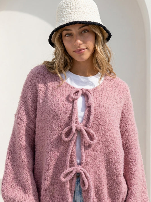 Strick Cardigan Schleifen