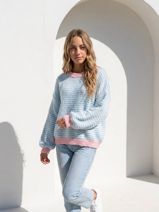 Streifen Strickpullover